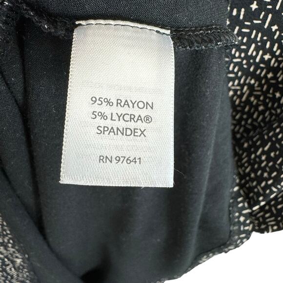 J. Jill Wearever Collection Black White Speckled Stretch 3/4 Sleeve Top Size XSP - Picture 5 of 6